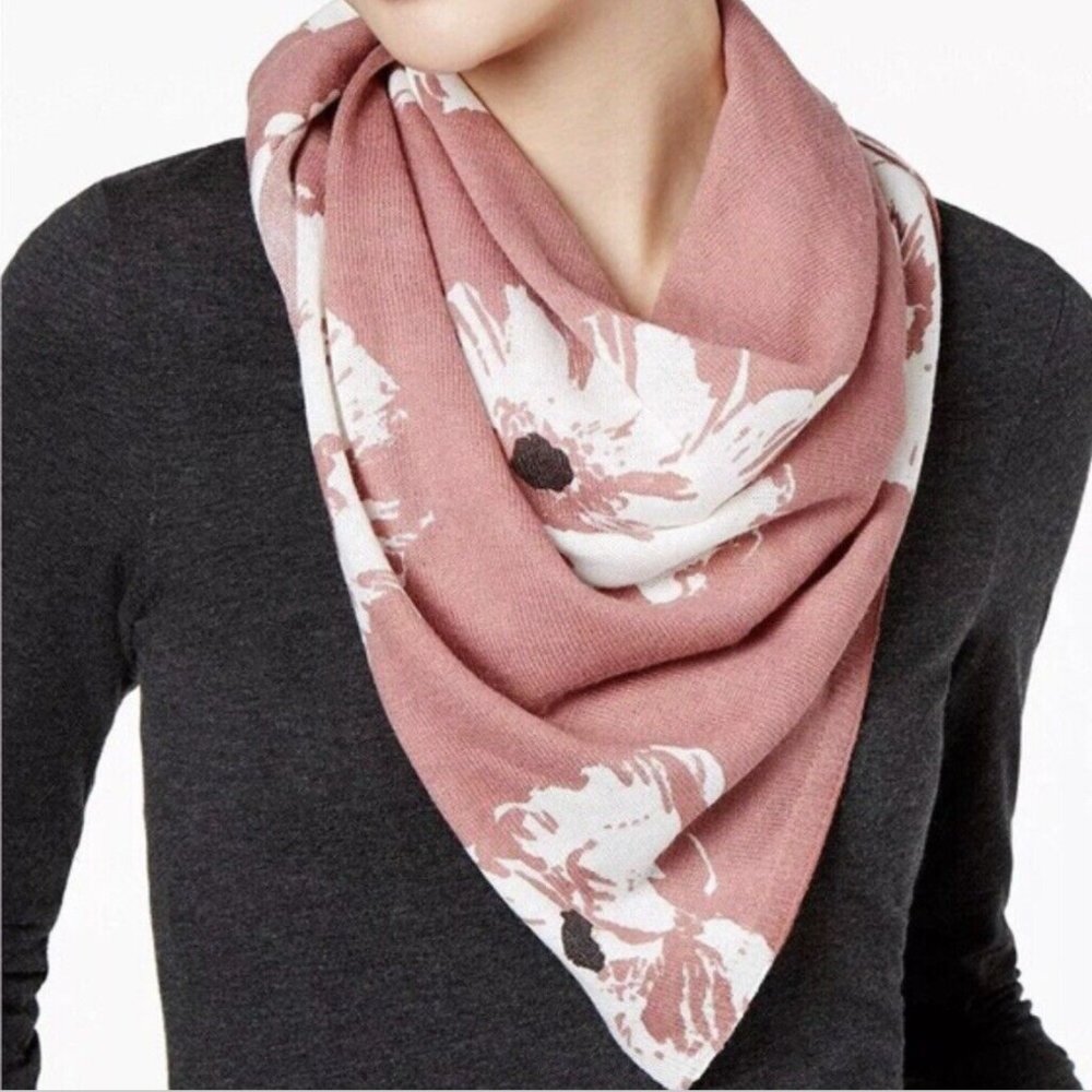 Vince Camuto Floral Triangle Scarf & Bandana - Blush